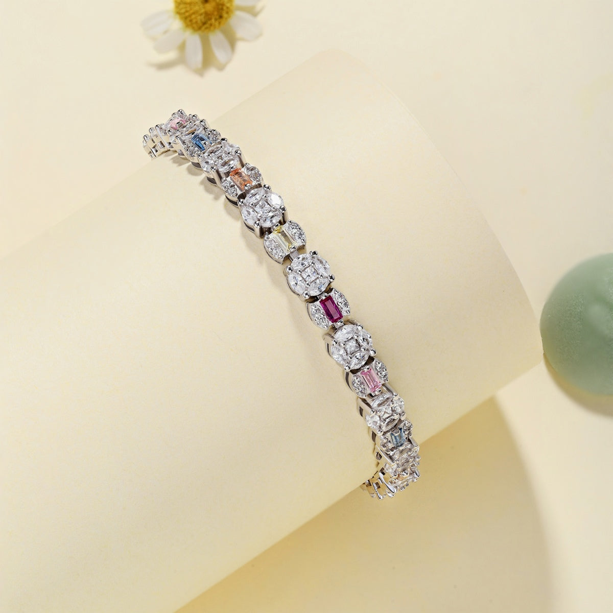 [Oramore Jewelry]Dazzling Radiant Multi Cut Daily Bracelet