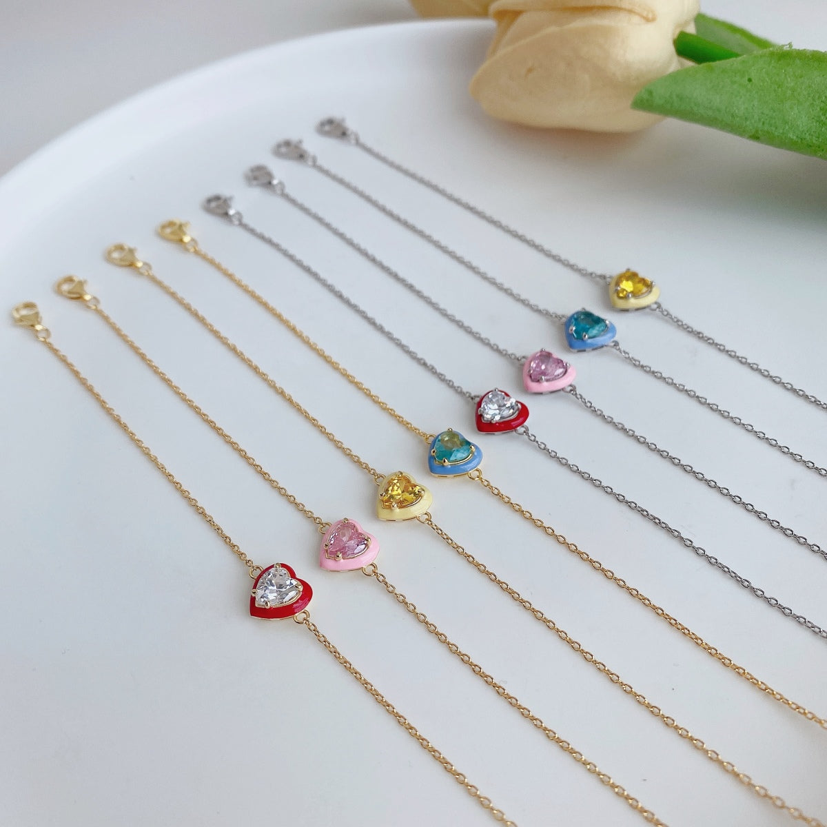 [Oramore Jewelry]Sparkling Romantic Heart Shape Lover Bracelet