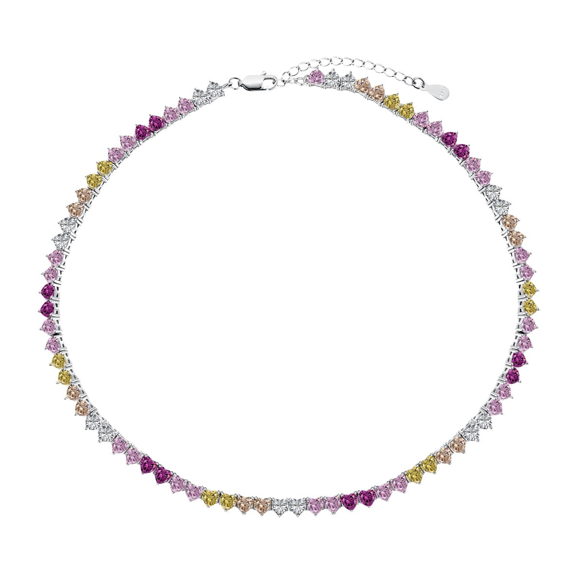 [Oramore Jewelry]Sparkling Colorful Full Heart Tennis Necklace