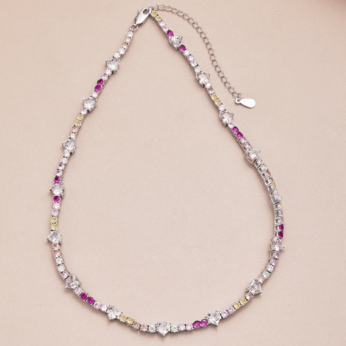 [Oramore Jewelry]Delicate Colorful Rainbow Tennis Chain