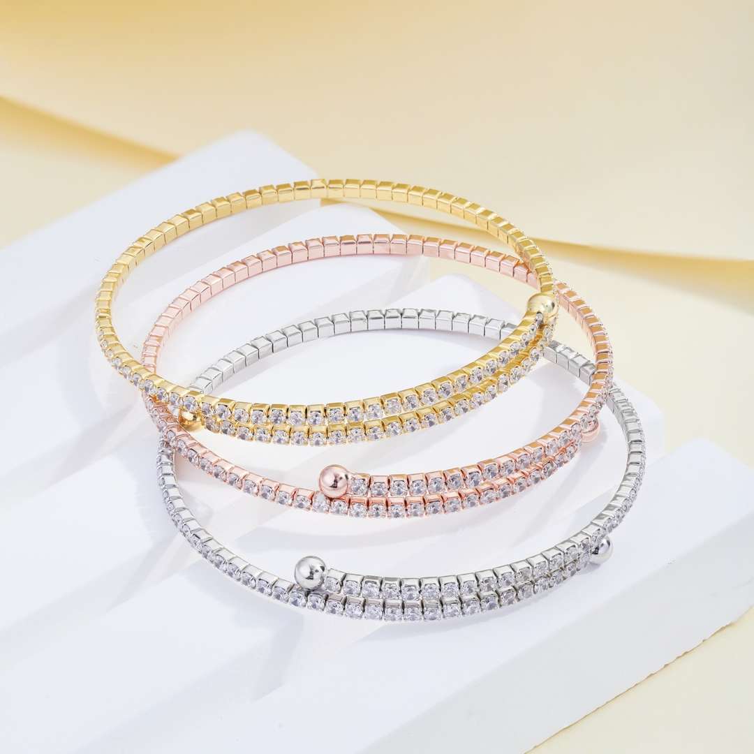 [Oramore Jewelry]Row of Diamonds Round Fashion Bracelet