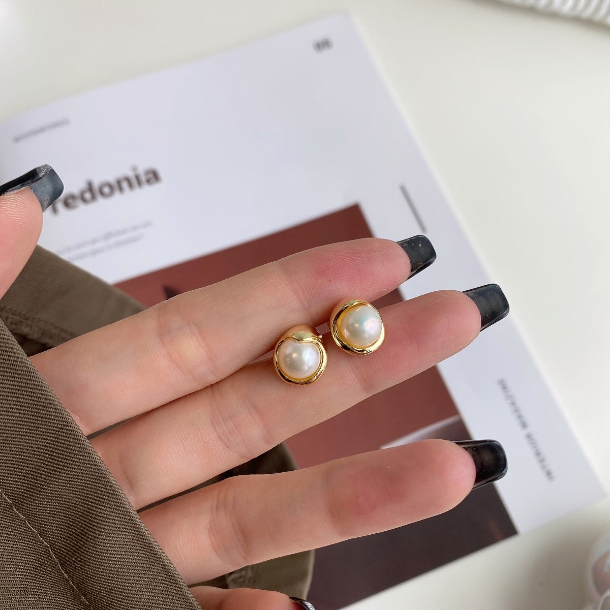 [Oramore Jewelry]Dainty Bread Pearl Earrings