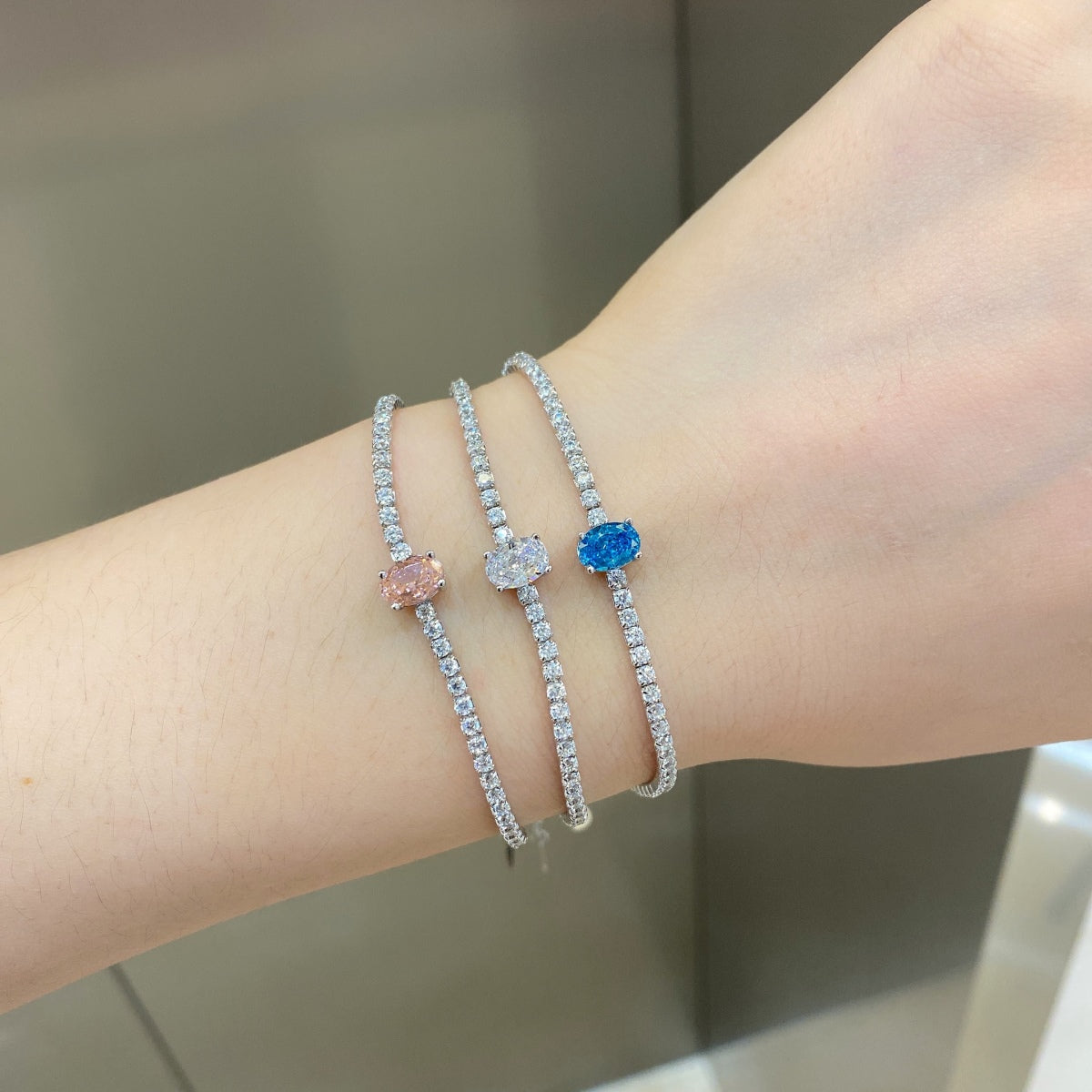 [Oramore Jewelry]0.75 Carat Exquisite Oval Cut Daily Bracelet