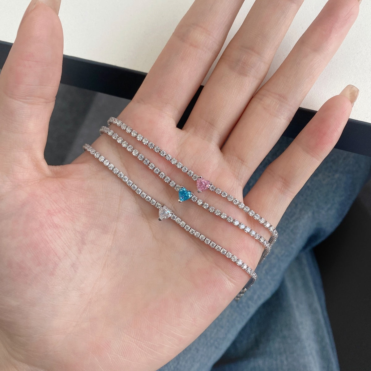 [Oramore Jewelry]0.5 Carat Elegant Romantic Heart Shape Lover Bracelet