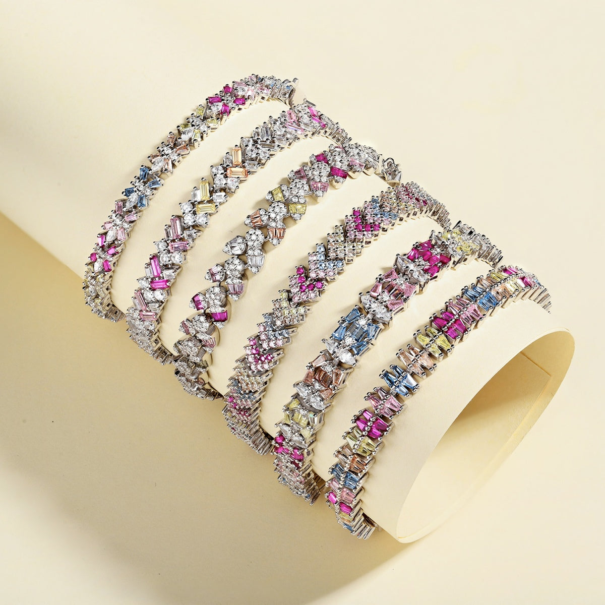 [Oramore Jewelry]Sparkling Exquisite Multi Cut Party Bracelet
