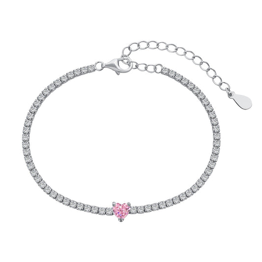 [Oramore Jewelry]0.5 Carat Elegant Romantic Heart Shape Lover Bracelet
