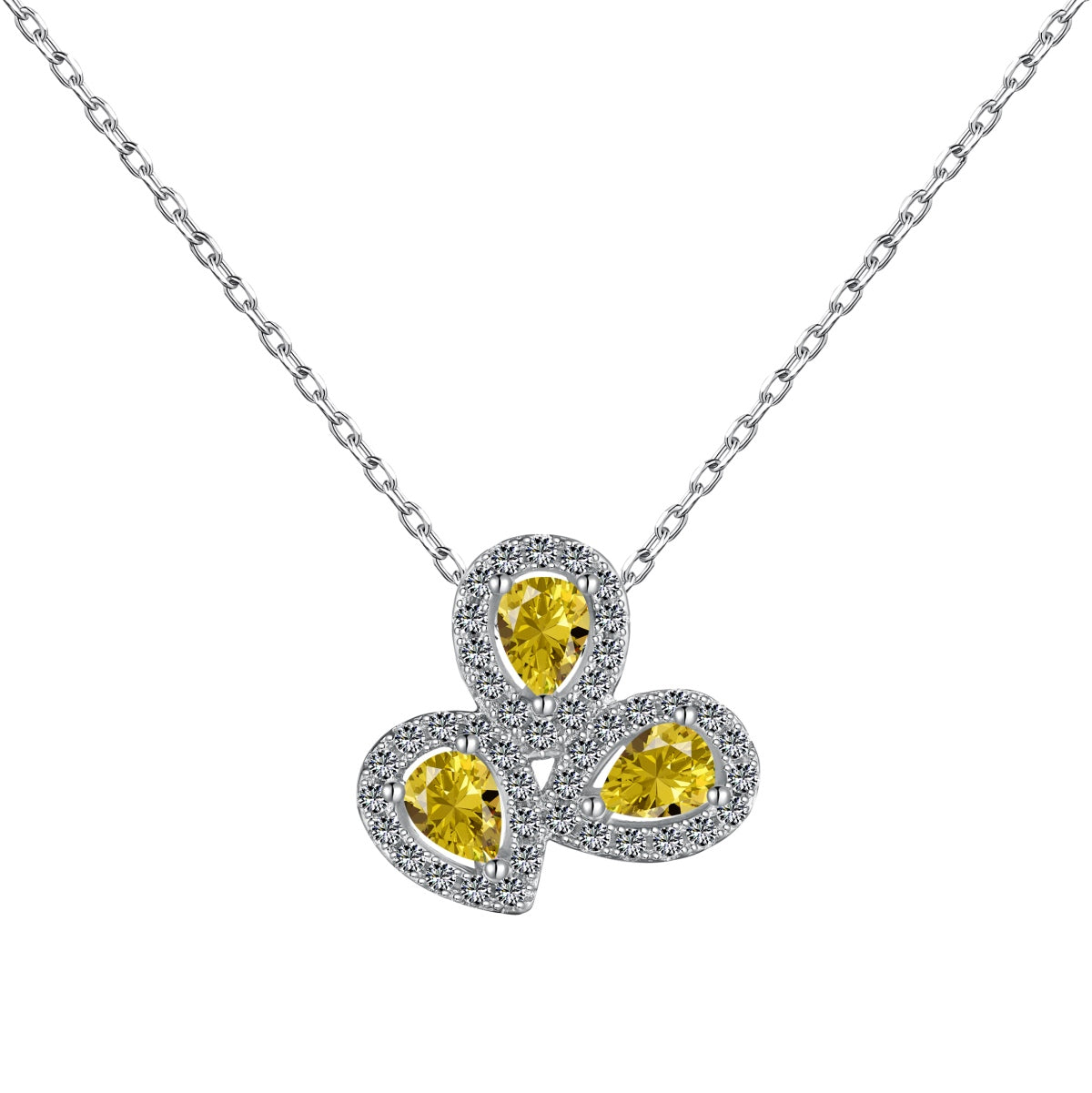 [Oramore Jewelry]Elegant Flower Shape Pear Cut Necklace