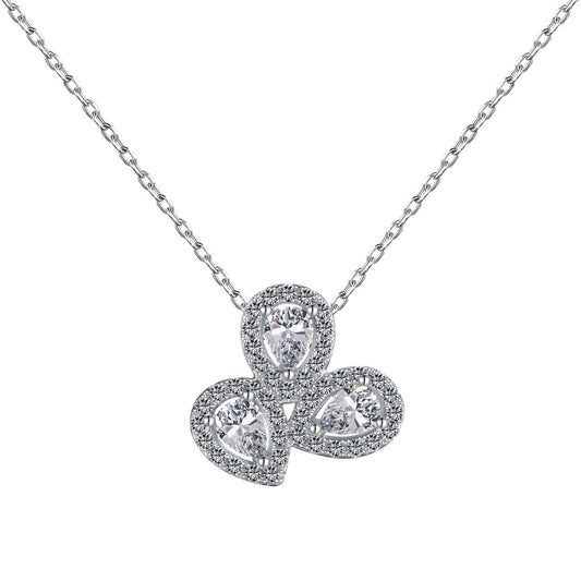 [Oramore Jewelry]Elegant Flower Shape Pear Cut Necklace