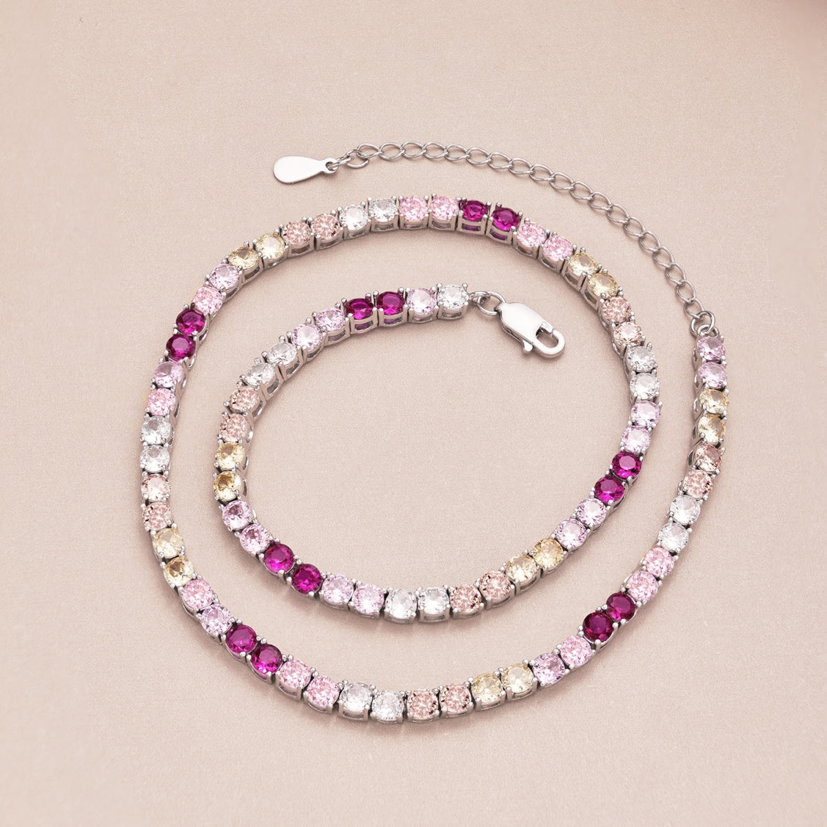 [Oramore Jewelry]Delicate Colorful Tennis Necklace