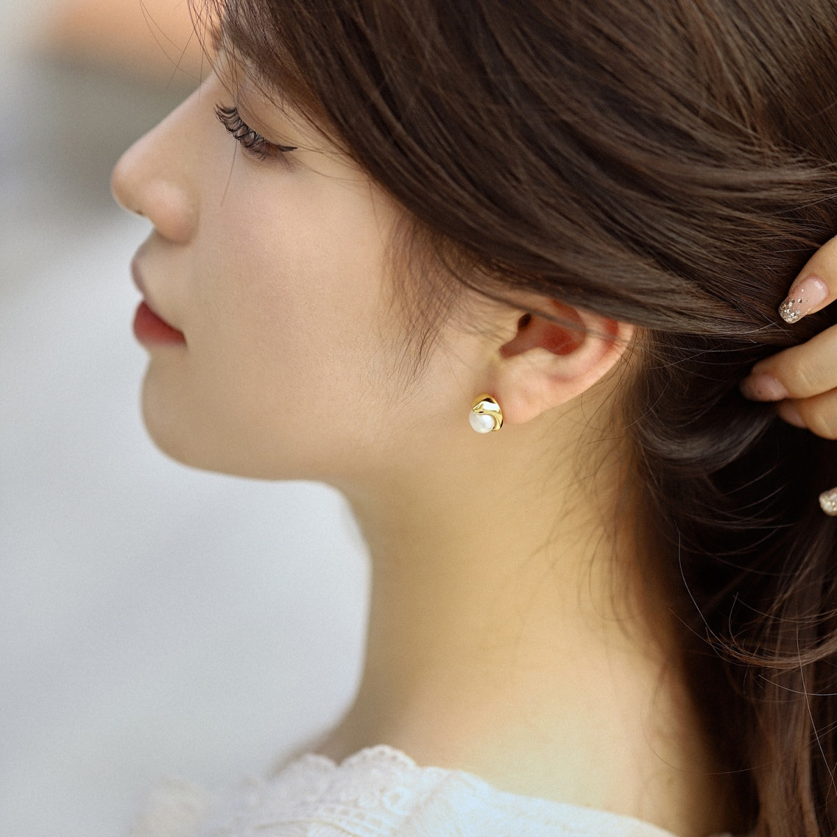 [Oramore Jewelry]Dainty Bread Pearl Earrings