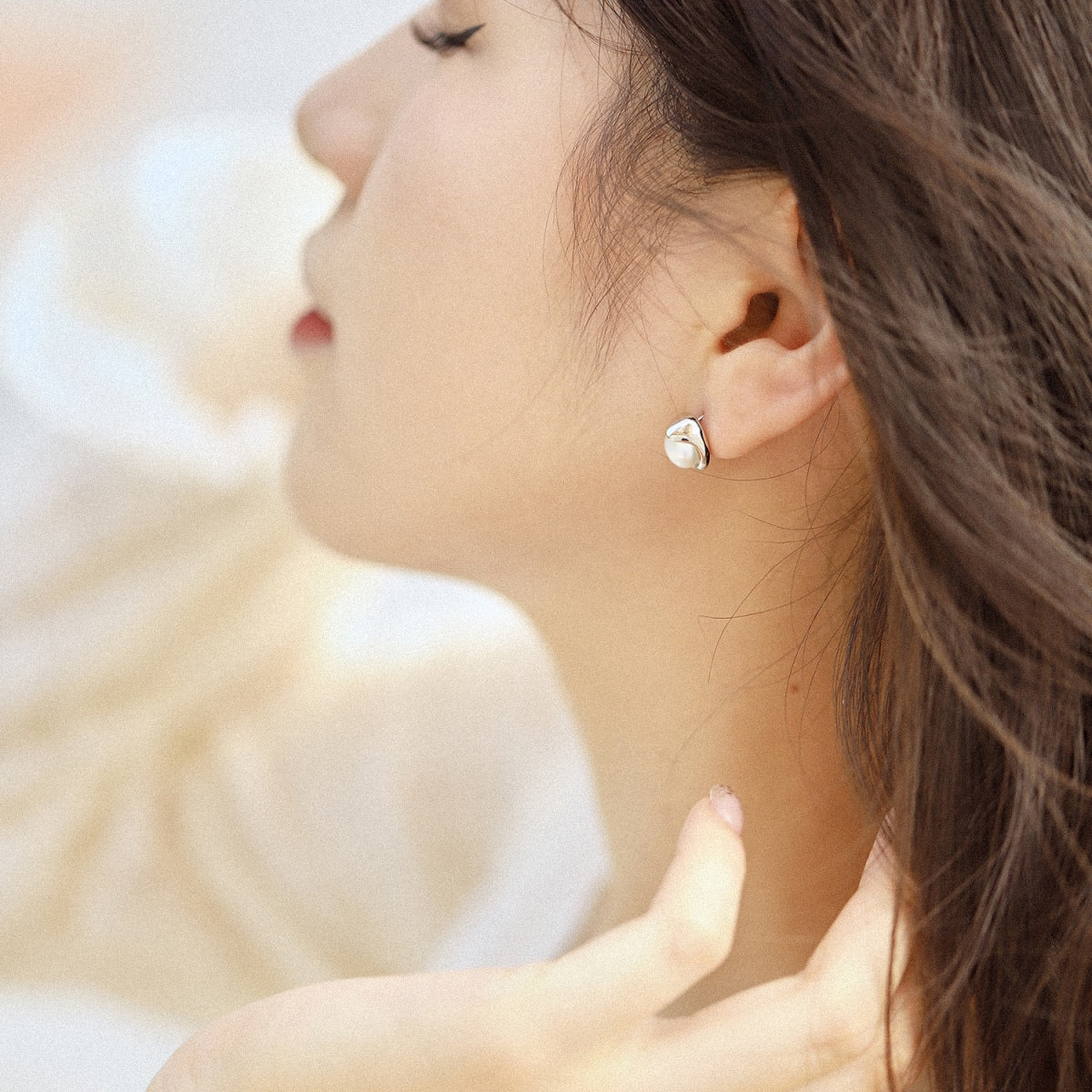 [Oramore Jewelry]Dainty Bread Pearl Earrings