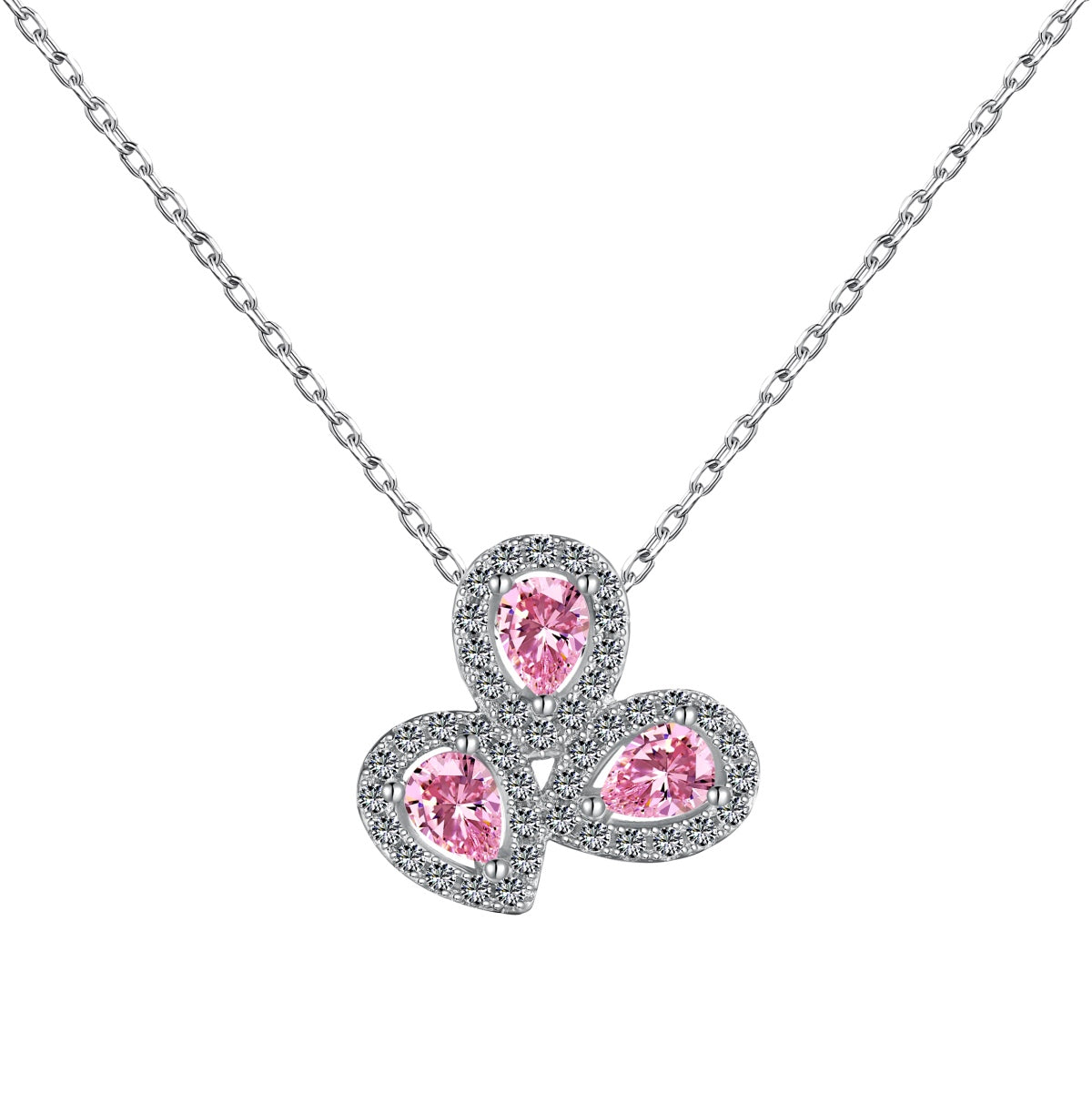 [Oramore Jewelry]Elegant Flower Shape Pear Cut Necklace