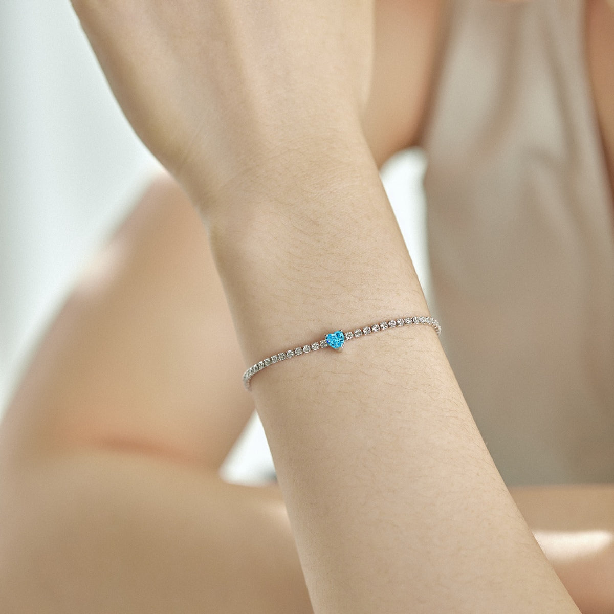 [Oramore Jewelry]0.5 Carat Elegant Romantic Heart Shape Lover Bracelet