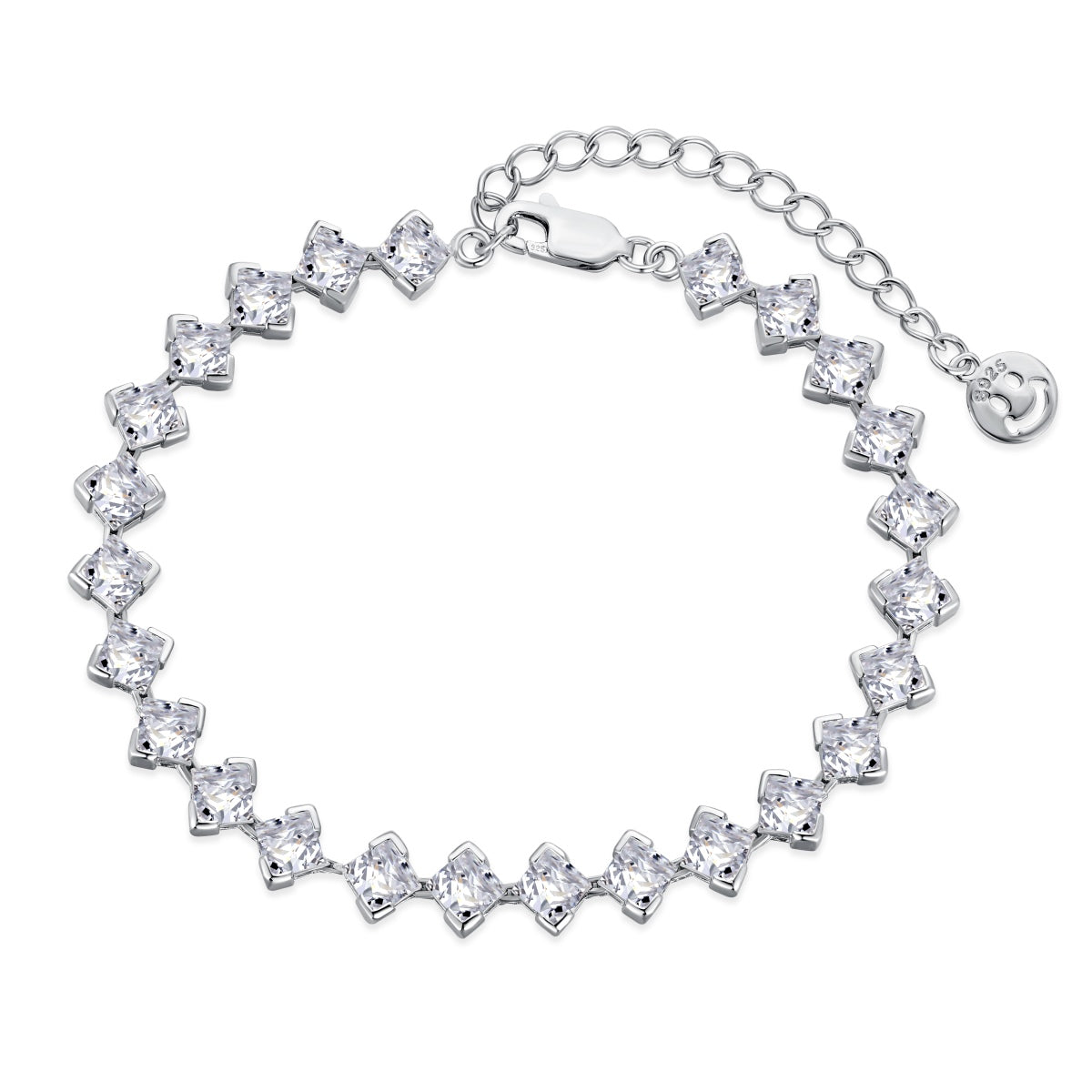[Oramore Jewelry]0.5 Carat Ornate Princess Cut Daily Bracelet