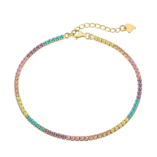 [Oramore Jewelry]Dazzling Colorful Round Cut Daily Bracelet