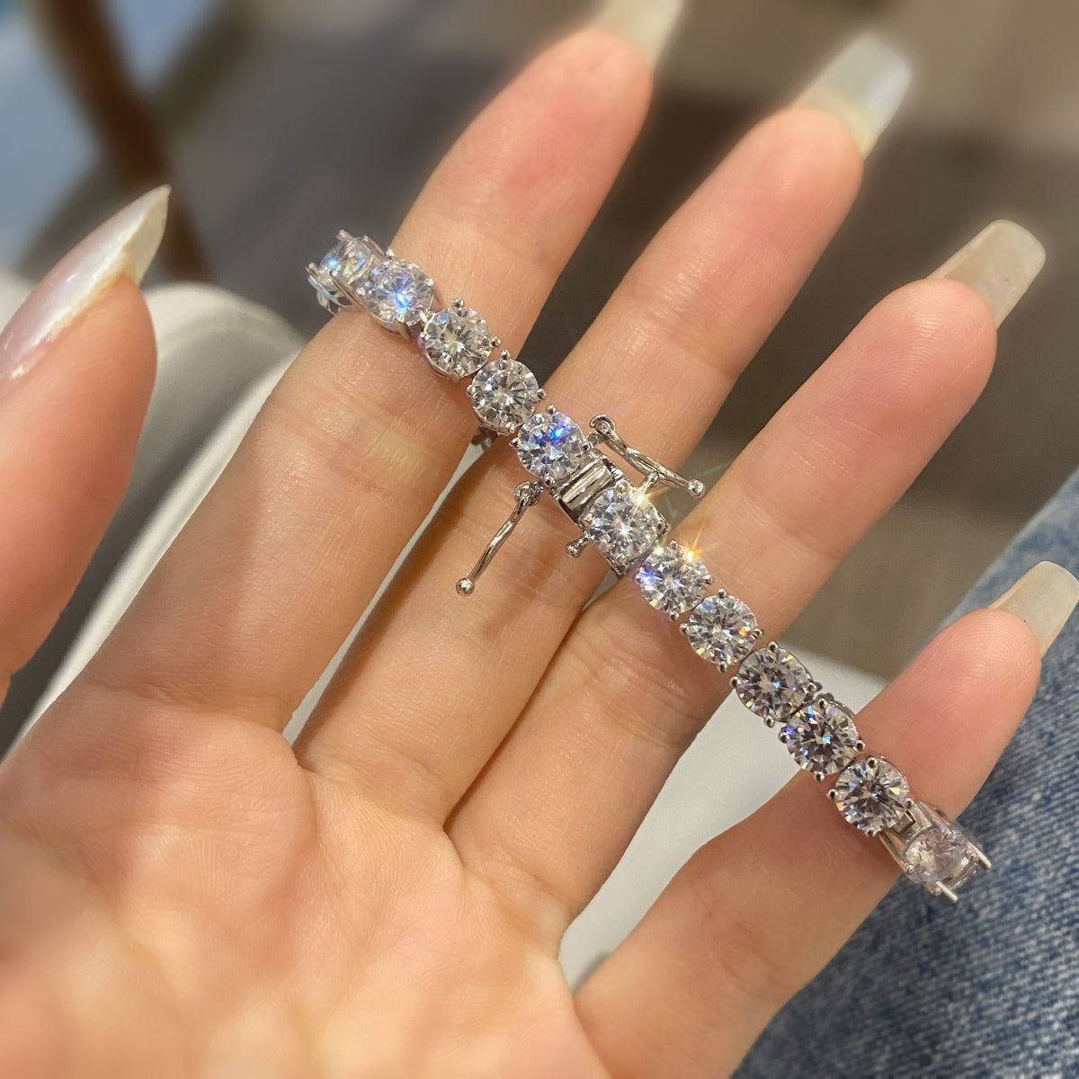 [Oramore Jewelry]0.75 Carat Dazzling Round Cut Wedding Bracelet