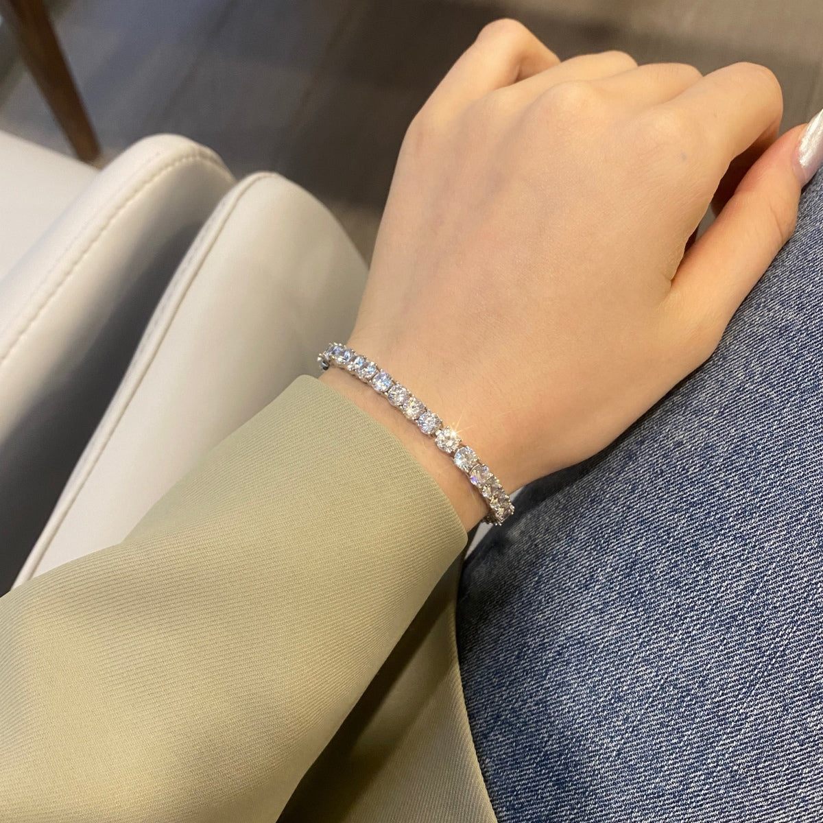 [Oramore Jewelry]Ornate Sparkling Round Cut Wedding Bracelet