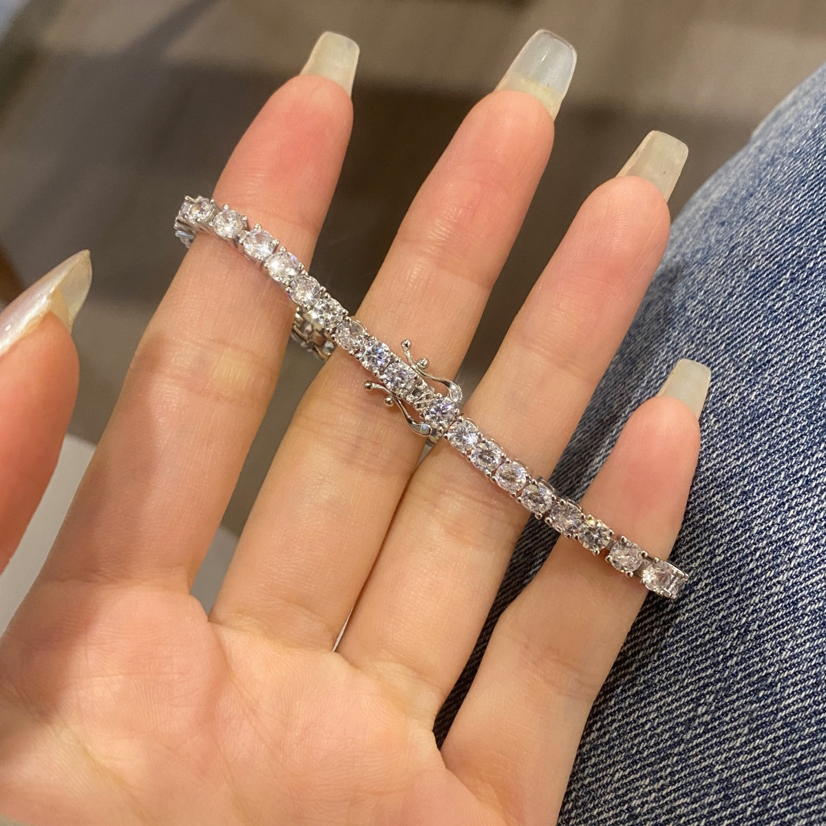 [Oramore Jewelry]Luxurious Ornate Round Cut Tennis Bracelet