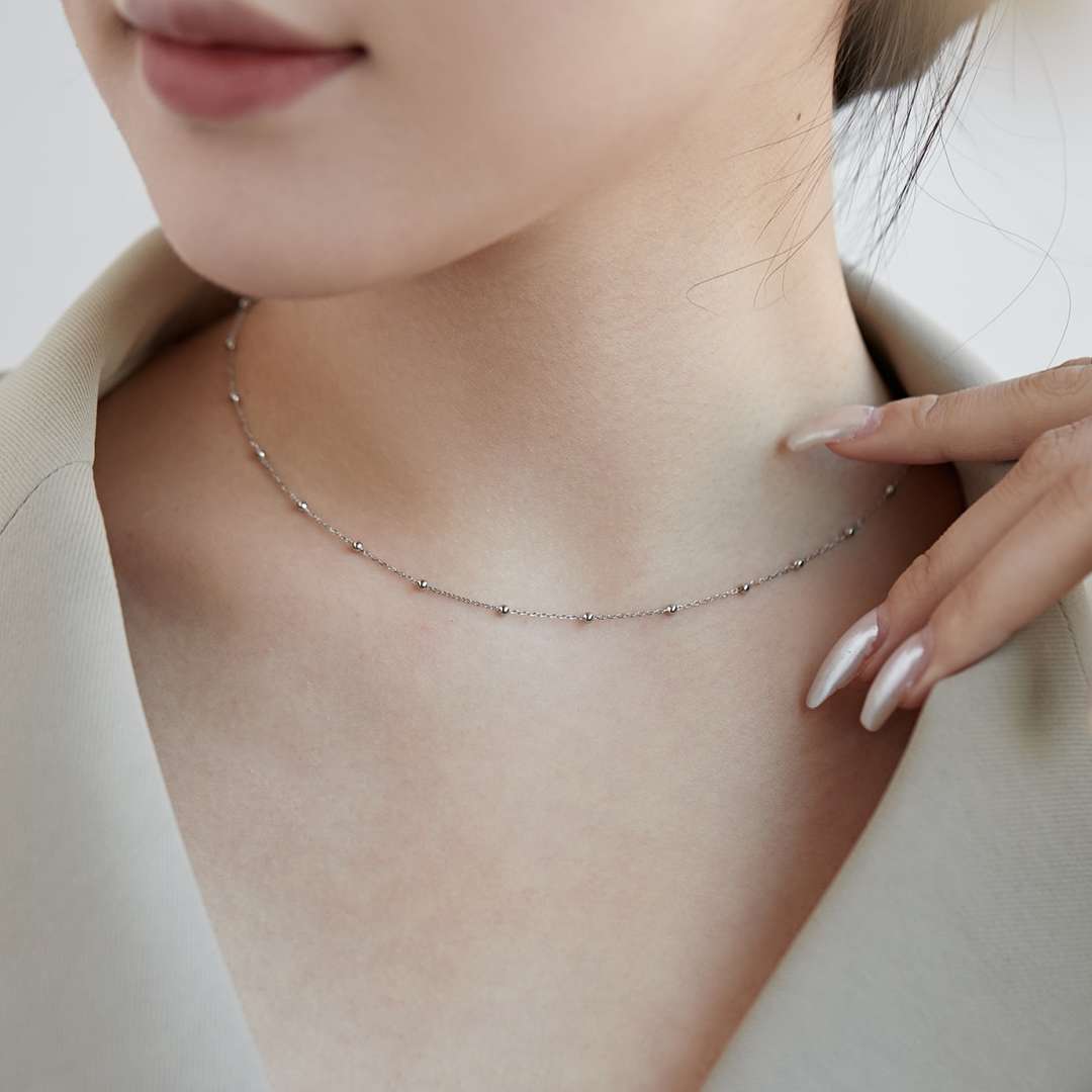 [Oramore Jewelry]Small Bead Clavicle Chain Simple Necklace