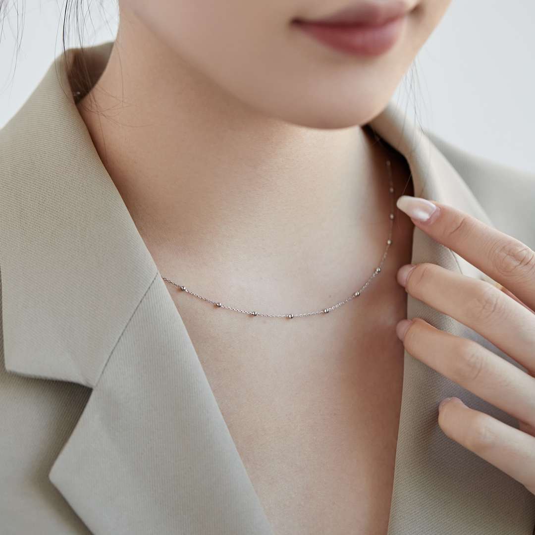 [Oramore Jewelry]Small Bead Clavicle Chain Simple Necklace