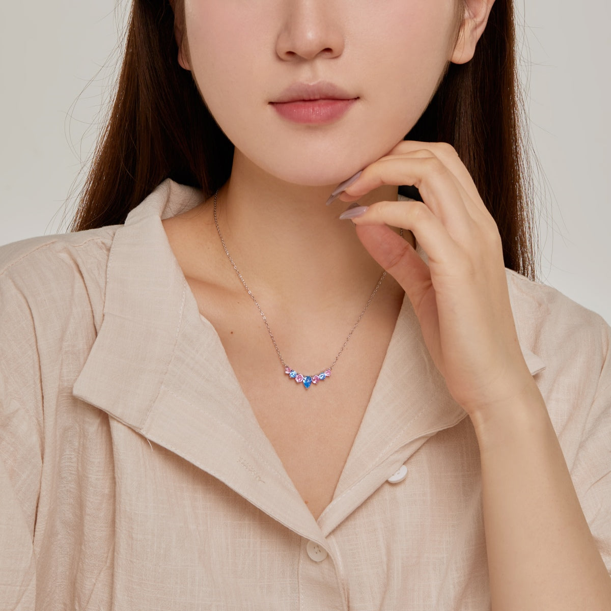 [Oramore Jewelry]Dainty Colorful Heart Necklace