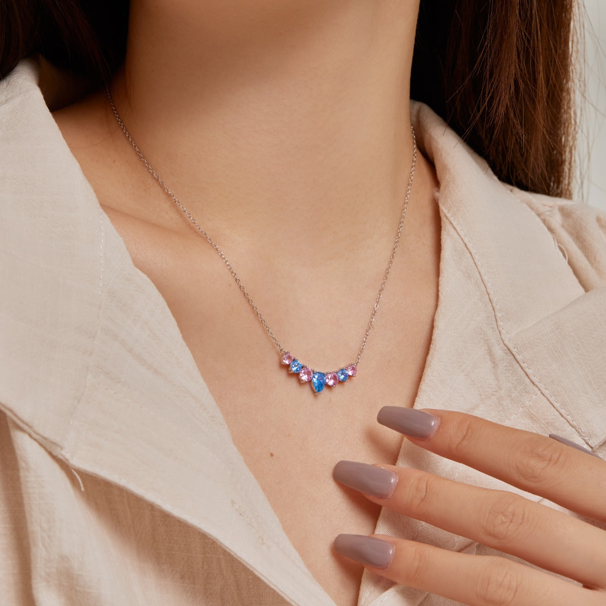 [Oramore Jewelry]Dainty Colorful Heart Necklace
