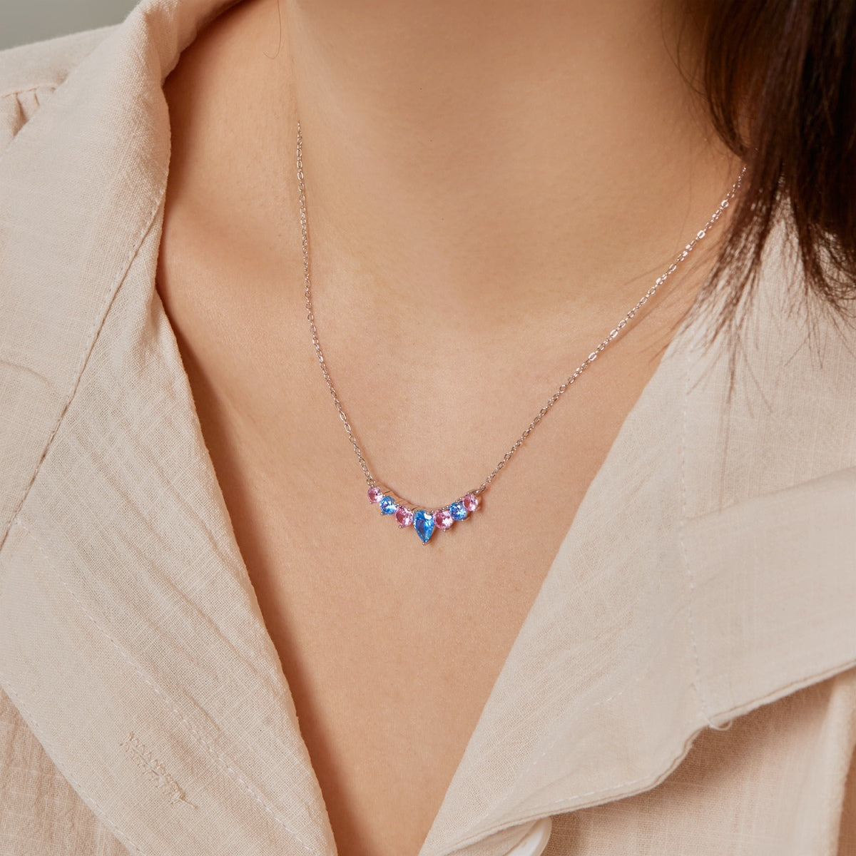 [Oramore Jewelry]Dainty Colorful Heart Necklace
