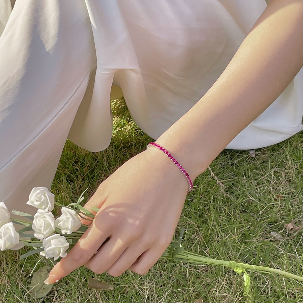 [Oramore Jewelry]Radiant Colorful Round Cut Party Bracelet