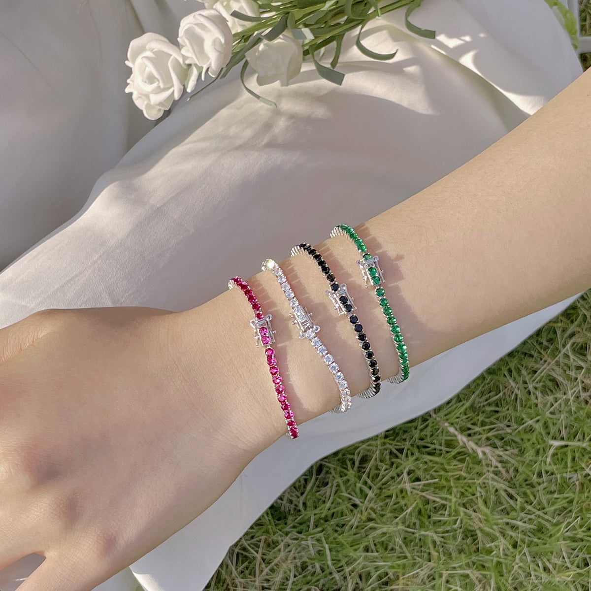 [Oramore Jewelry]Radiant Colorful Round Cut Party Bracelet
