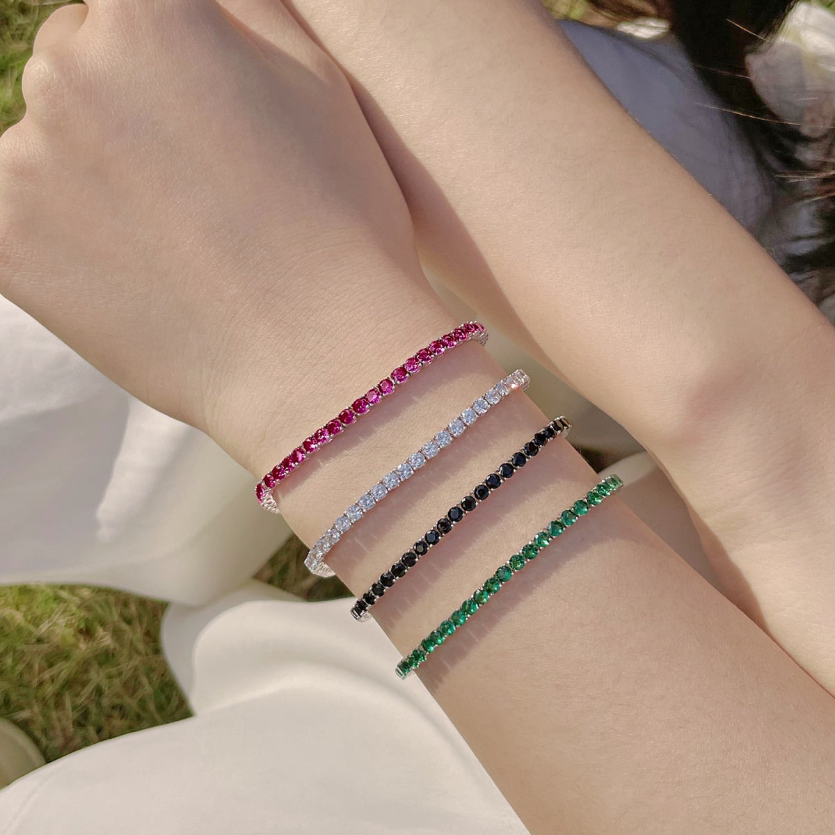 [Oramore Jewelry]Radiant Colorful Round Cut Party Bracelet
