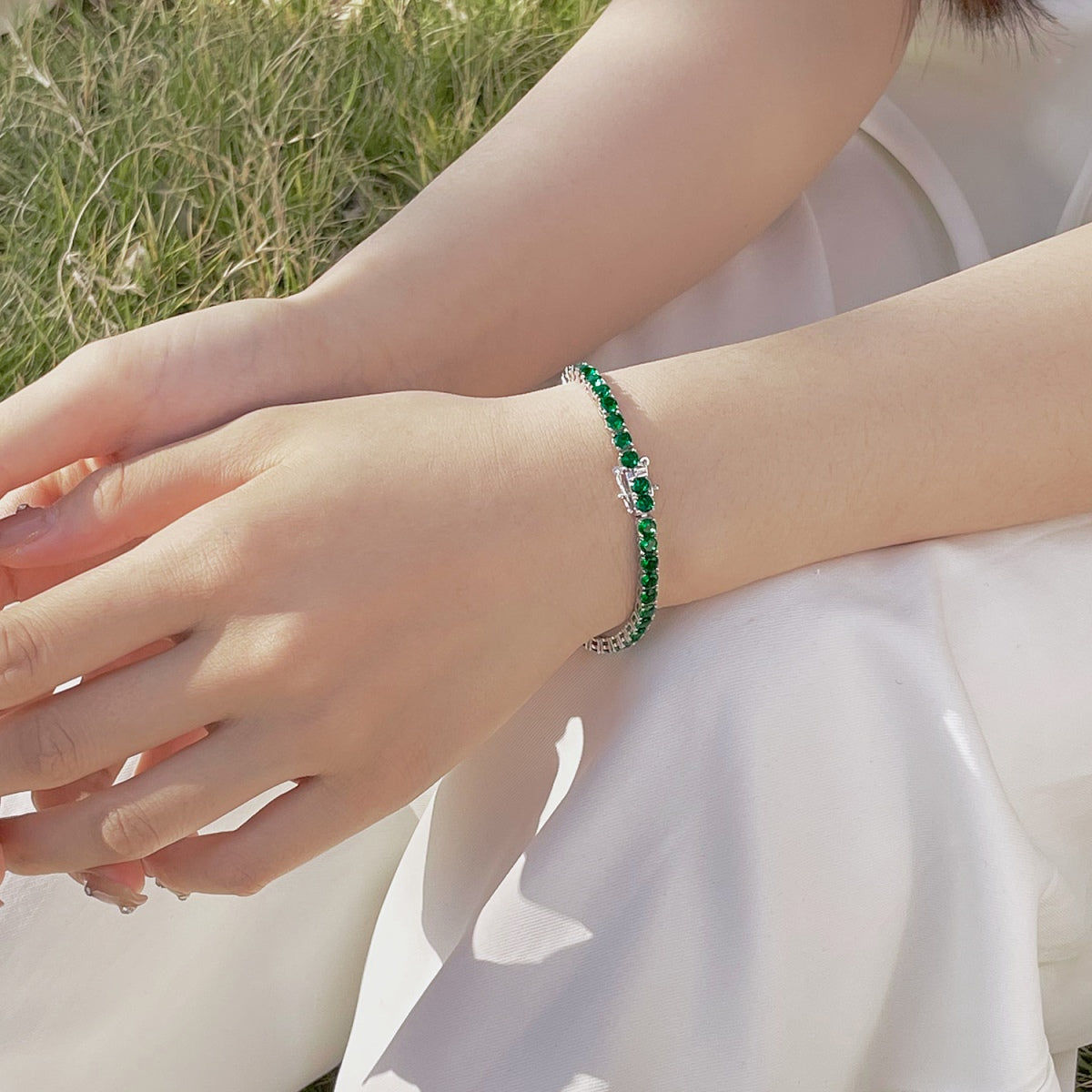 [Oramore Jewelry]Radiant Colorful Round Cut Party Bracelet