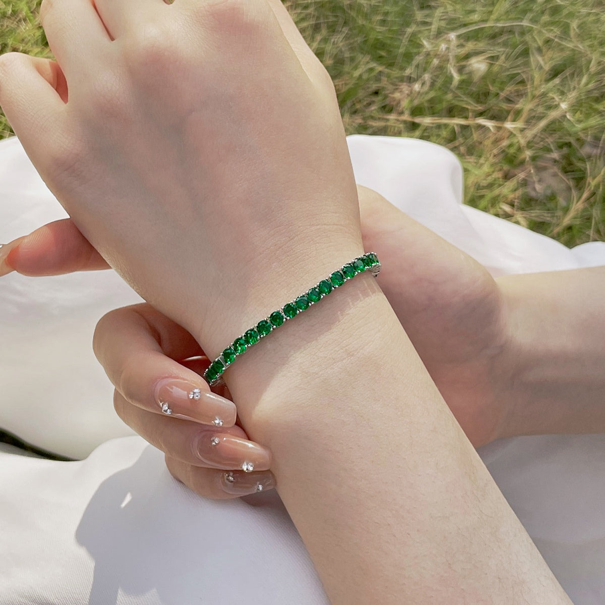 [Oramore Jewelry]Radiant Colorful Round Cut Party Bracelet