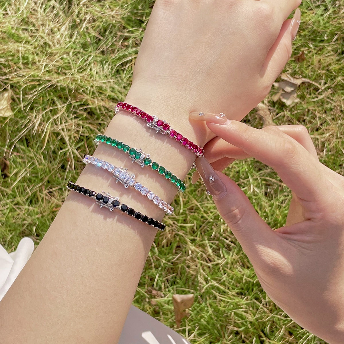 [Oramore Jewelry]Radiant Colorful Round Cut Party Bracelet