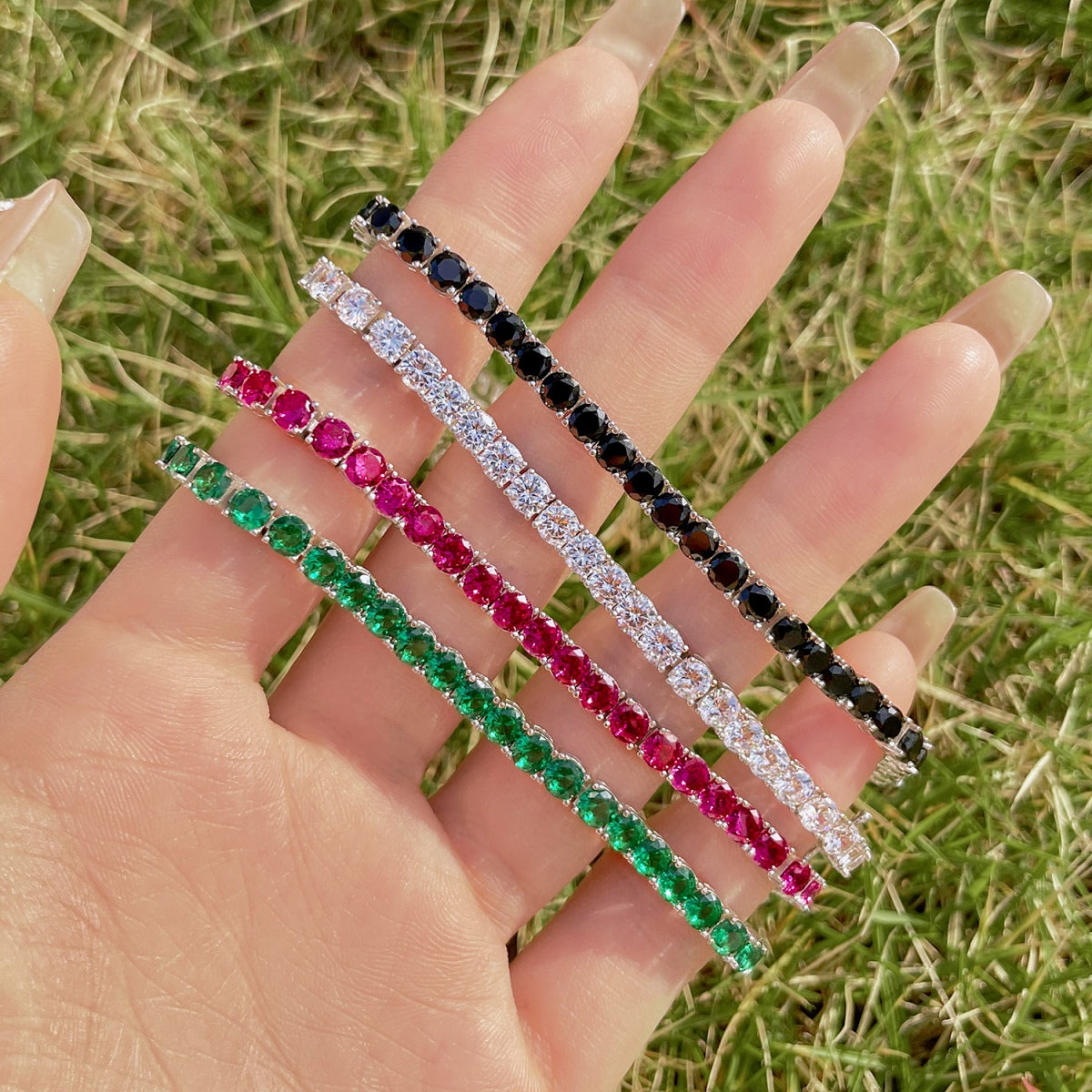 [Oramore Jewelry]Radiant Colorful Round Cut Party Bracelet