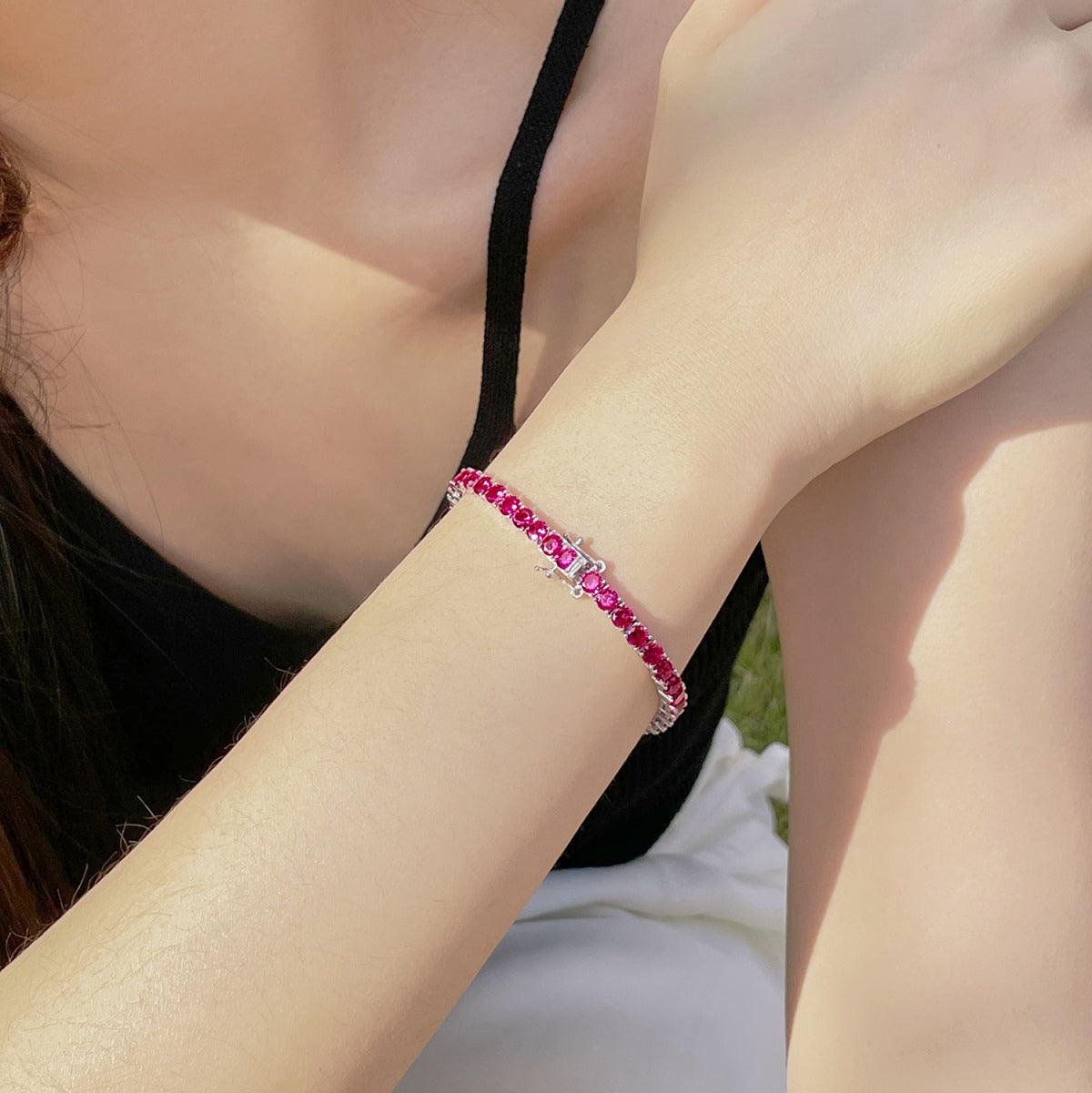 [Oramore Jewelry]Radiant Colorful Round Cut Party Bracelet