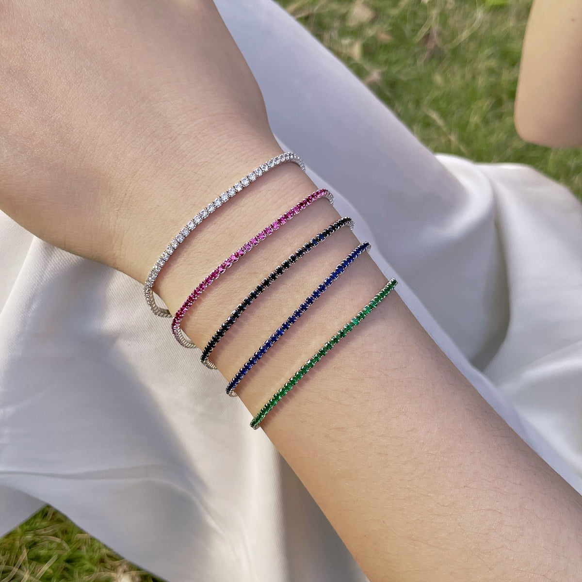 [Oramore jewelry]Radiant Colorful Round Cut Party Bracelet