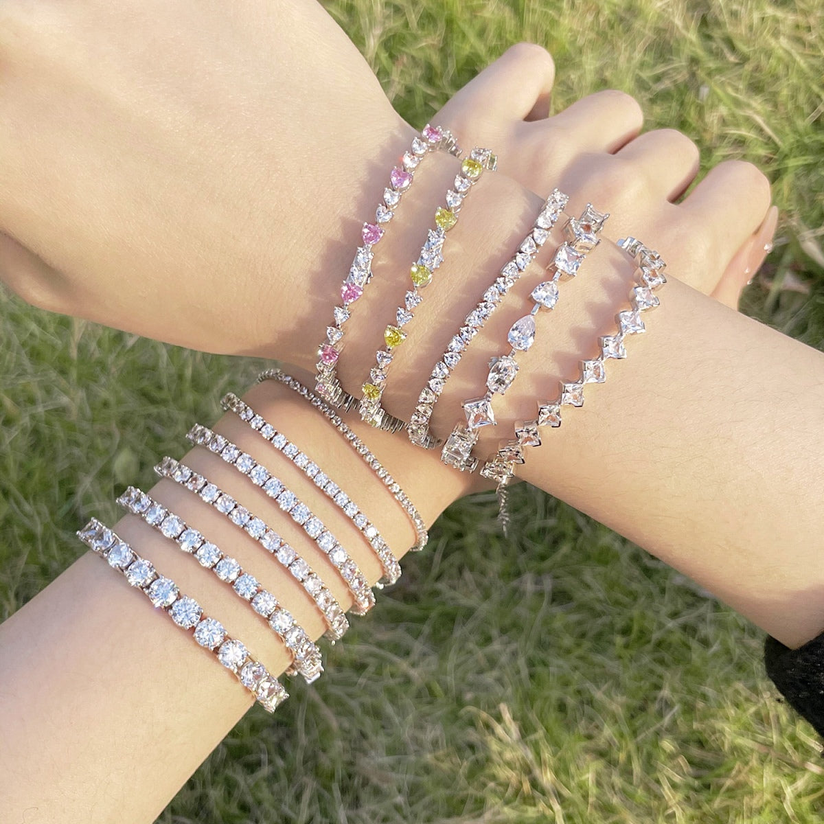 [Oramore Jewelry]Luxurious Ornate Round Cut Tennis Bracelet