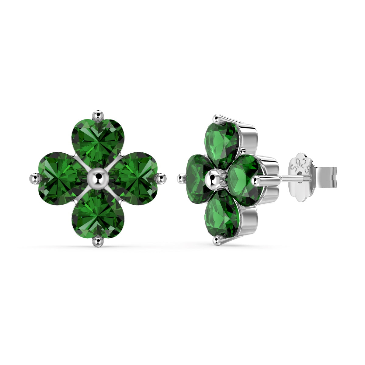 [Oramore Jewelry]Four-Leaf Clover Ball Earrings