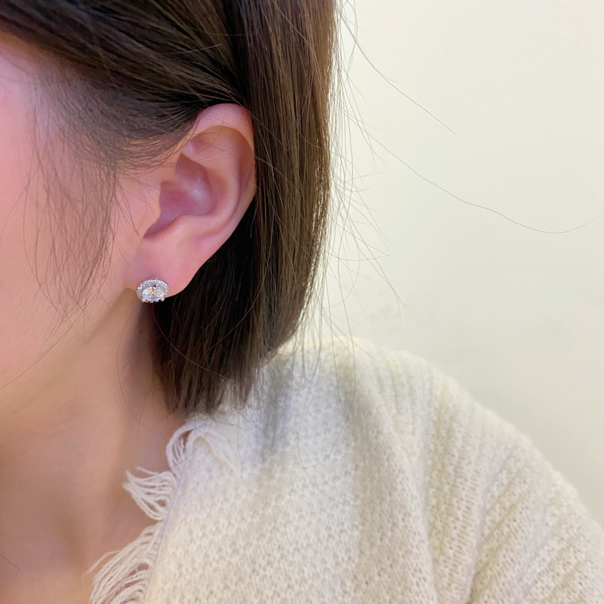 [Oramore Jewelry]Classic Princess Round Shape Earrings