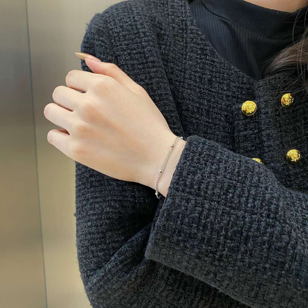 [Oramore Jewelry]Delicate Bead Double Layer Bracelet