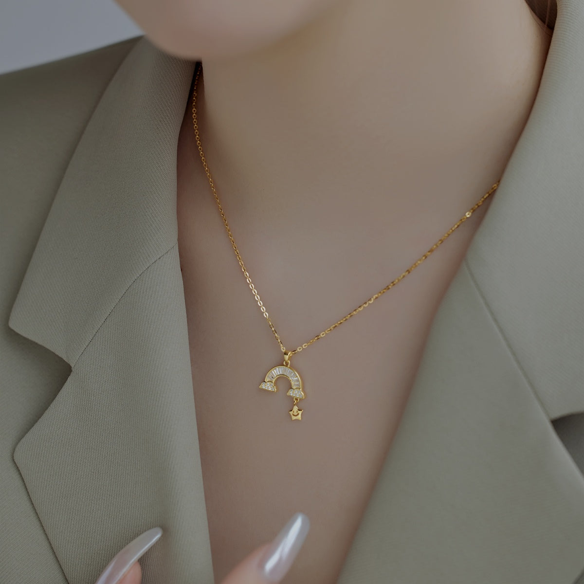 [Oramore Jewelry]Unique Rainbow Star Necklace