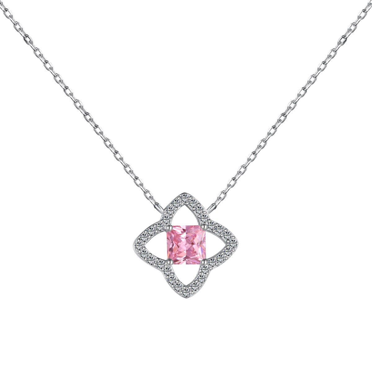 [Oramore Jewelry]Exquisite Flower Shape Princess Cut Necklace