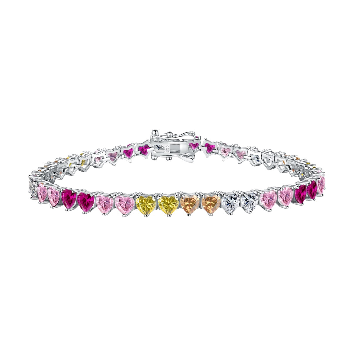 [Oramore Jewelry]Luxurious Colorful Romantic Heart Shape Lover Bracelet