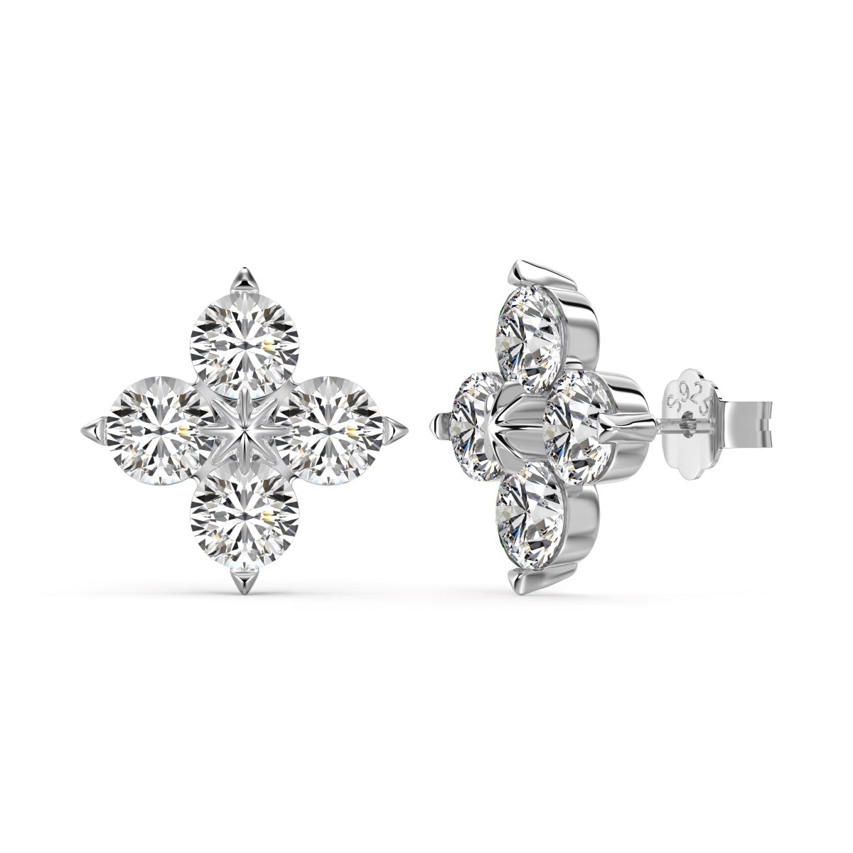 [Oramore Jewelry]Four-Leaf Clover Eight-Pointed Star Earrings