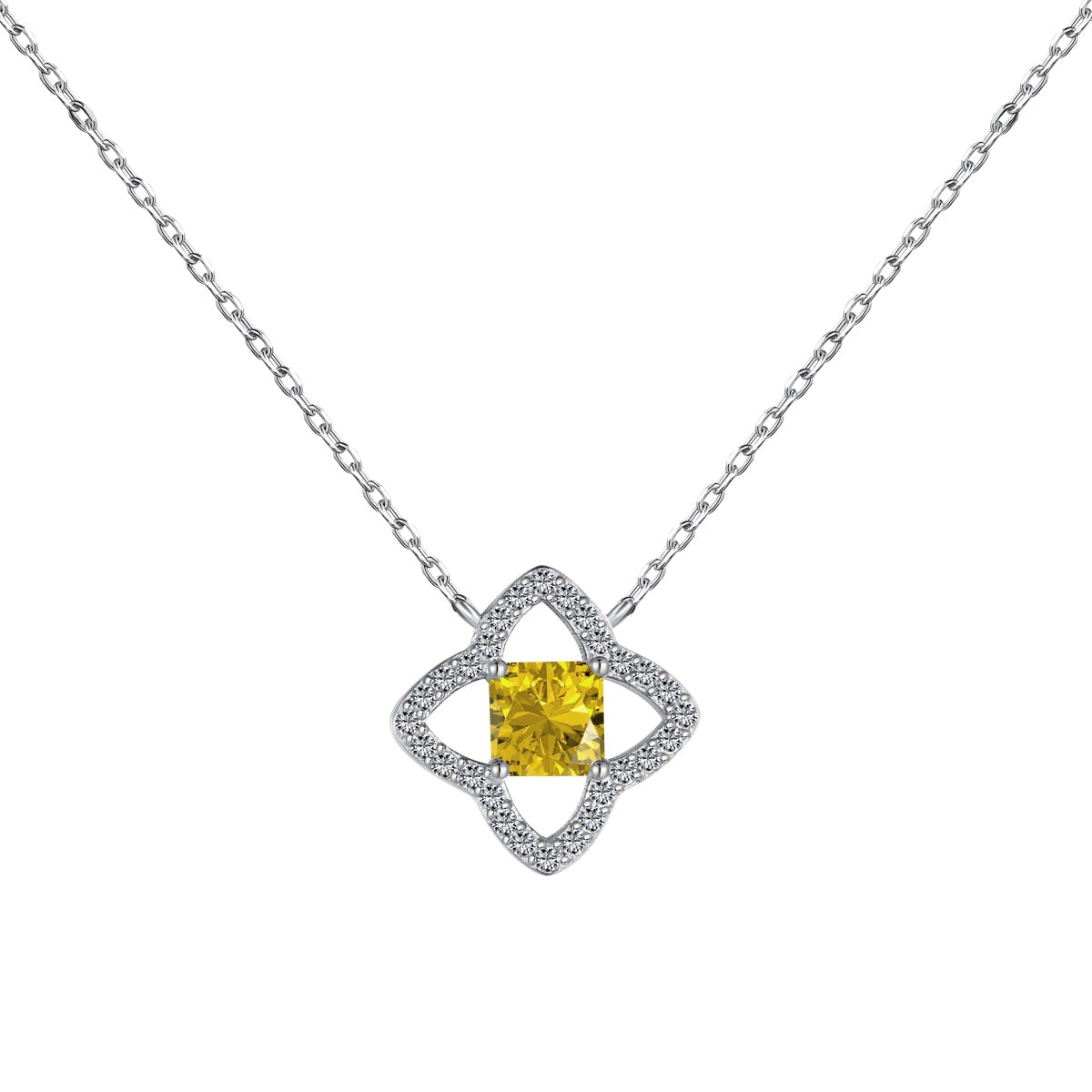 [Oramore Jewelry]Exquisite Flower Shape Princess Cut Necklace