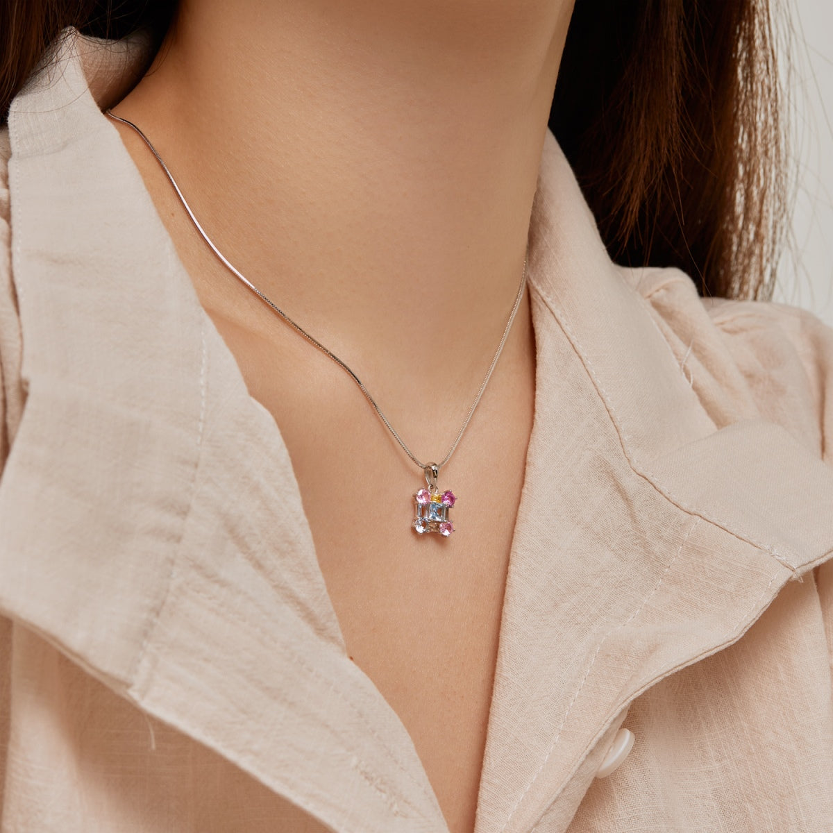 [Oramore Jewelry]Gorgeous Multi Colorful Necklace