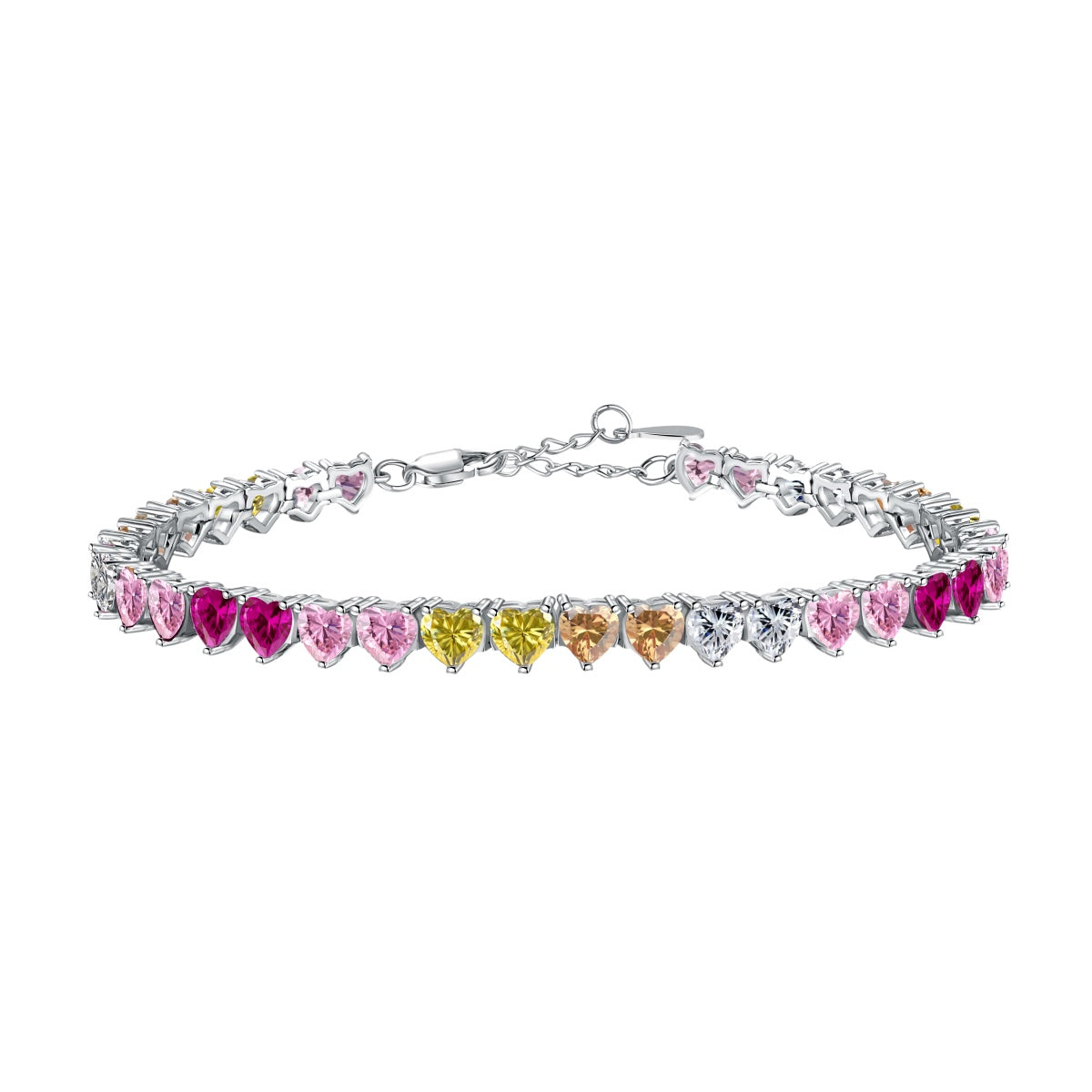[Oramore Jewelry]Luxurious Colorful Romantic Heart Shape Lover Bracelet