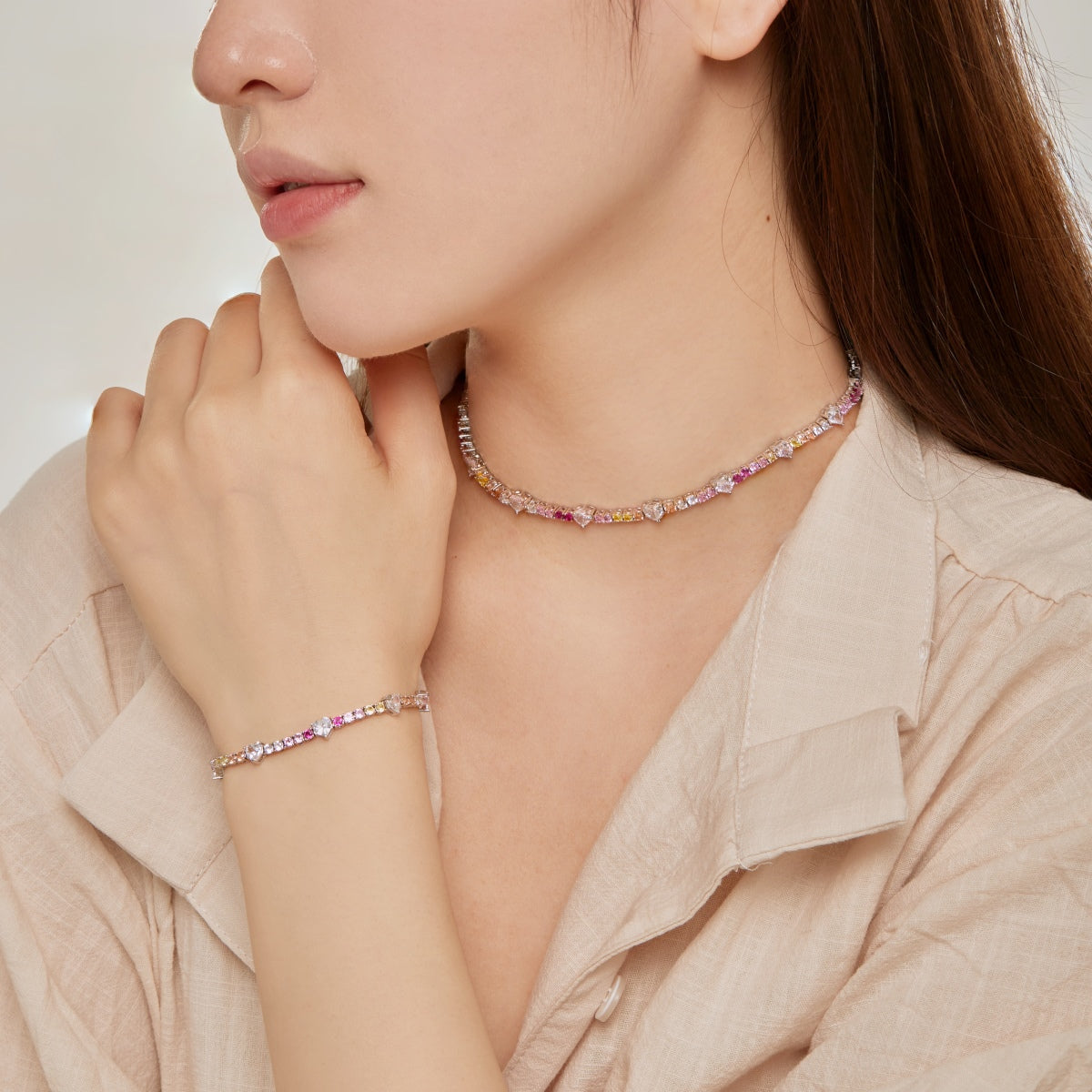 [Oramore Jewelry]Delicate Romantic Heart Shape Lover Bracelet