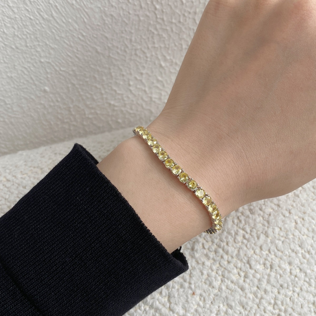 [Oramore Jewelry]Ornate Dazzling Round Cut Tennis Bracelet