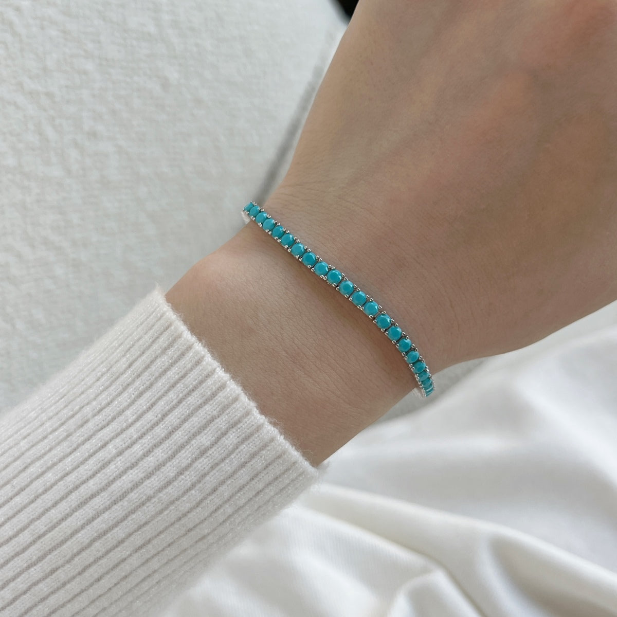 [Oramore Jewelry]Dainty Charming Round Cut Tennis Bracelet